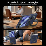 Galaxy Z Flip 8 Magnetic Kickstand Case with Carbon Fiber Texture – View 11