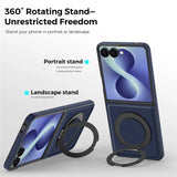 Galaxy Z Flip 8 Magnetic Kickstand Case with Carbon Fiber Texture – View 15