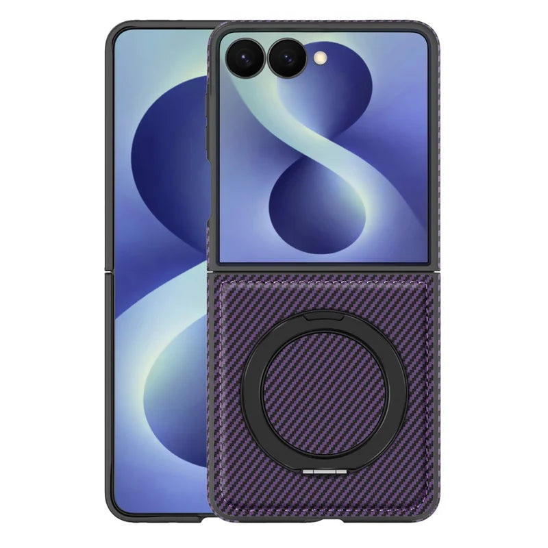 Galaxy Z Flip 8 Magnetic Kickstand Case with Carbon Fiber Texture – View 7