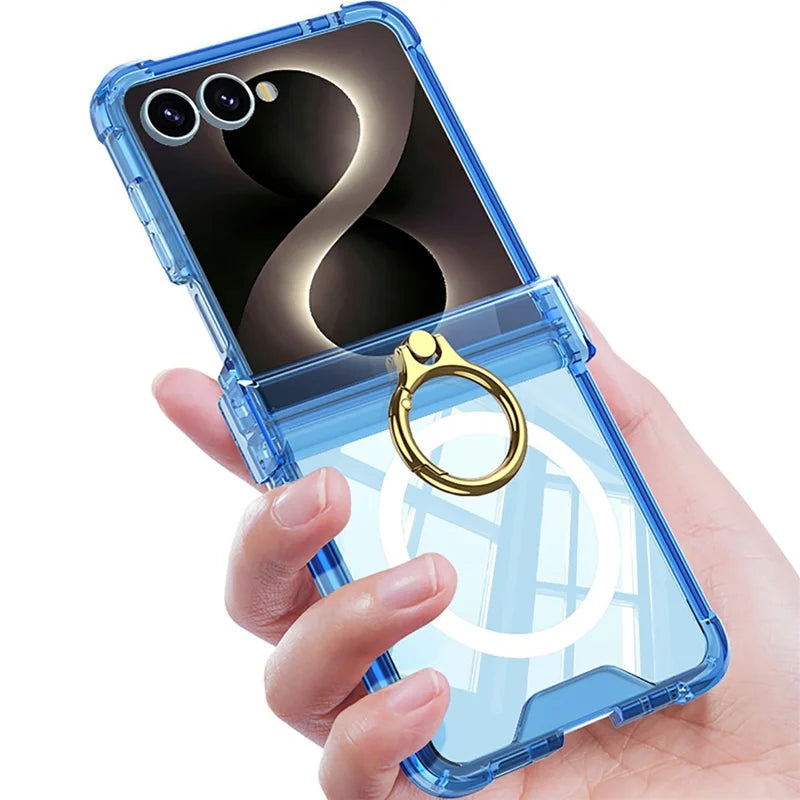 Galaxy Z Flip 8 Clear MagSafe Case With Ring Kickstand – View 13