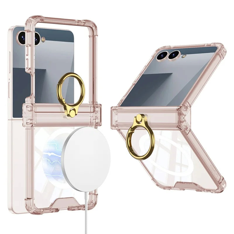 Galaxy Z Flip 8 Clear MagSafe Case With Ring Kickstand – View 3
