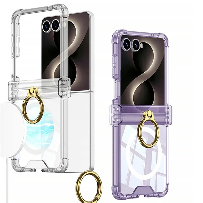 Galaxy Z Flip 8 Clear MagSafe Case With Ring Kickstand – View 6