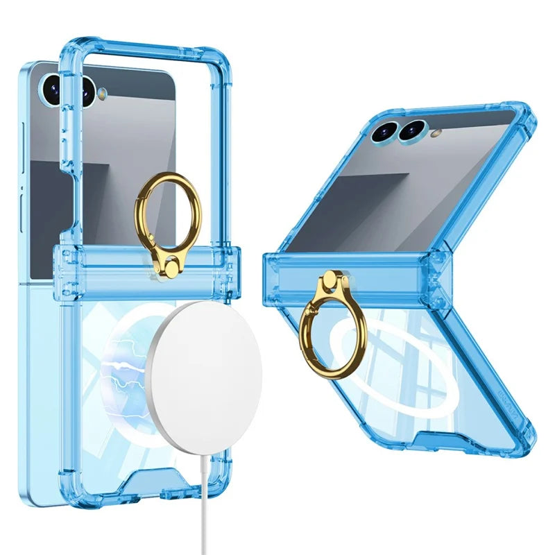 Galaxy Z Flip 8 Clear MagSafe Case With Ring Kickstand