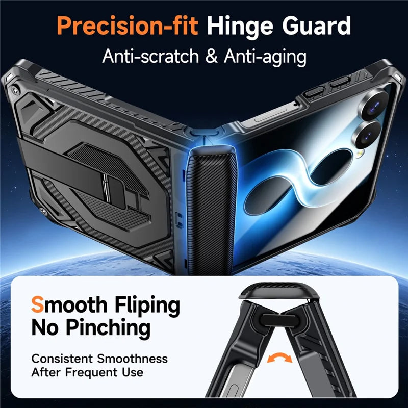 Galaxy Z Flip 8 Shockproof Case with Kickstand and Hinge Protection – View 12