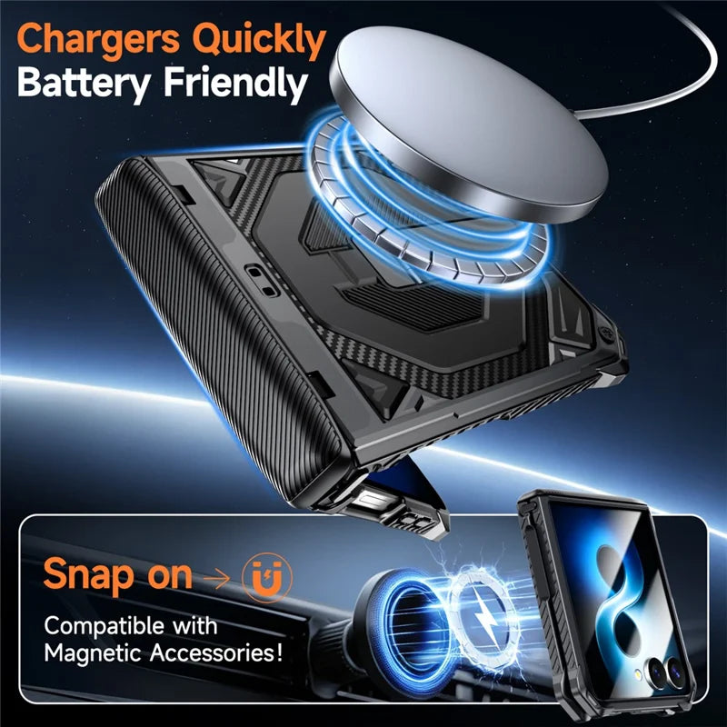 Galaxy Z Flip 8 Shockproof Case with Kickstand and Hinge Protection – View 8