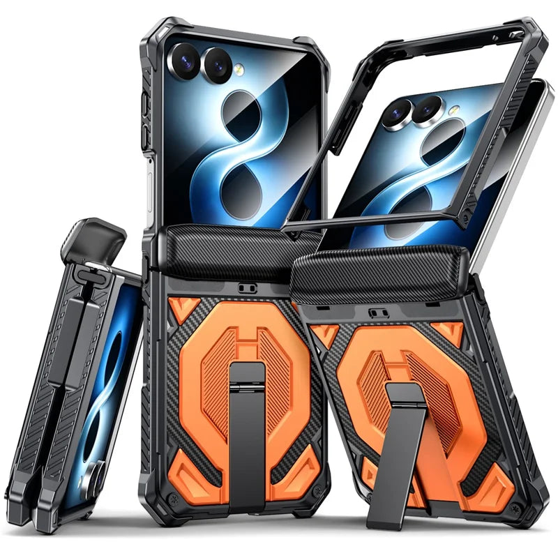 Galaxy Z Flip 8 Shockproof Case with Kickstand and Hinge Protection