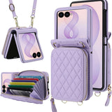 Galaxy Z Flip 8 Leather Case with Detachable Lanyard and Card Holder – View 3