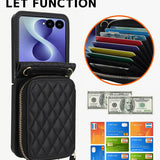 Galaxy Z Flip 8 Leather Case with Detachable Lanyard and Card Holder – View 5