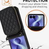 Galaxy Z Flip 8 Leather Case with Detachable Lanyard and Card Holder – View 8