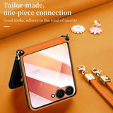 Galaxy Z Flip 8 Leather Case with Crossbody Shoulder Strap – View 5
