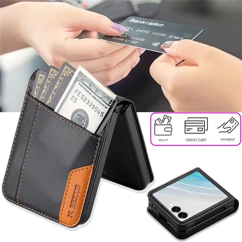 Galaxy Z Flip 8 Leather Wallet Case with Card Slot – View 13