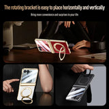 Galaxy Z Flip 8 Magnetic Ring Kickstand Case with Tempered Glass – View 10