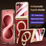 Galaxy Z Flip 8 Magnetic Ring Kickstand Case with Tempered Glass – View 6