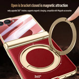 Galaxy Z Flip 8 Magnetic Ring Kickstand Case with Tempered Glass – View 8