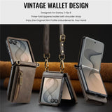 Galaxy Z Flip 8 RFID Leather Wallet Case with Crossbody Strap – View 16