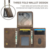 Galaxy Z Flip 8 RFID Leather Wallet Case with Crossbody Strap – View 18