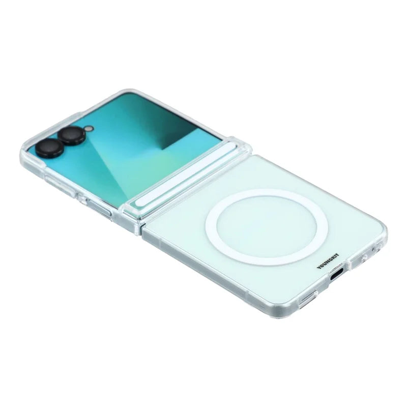 Galaxy Z Flip 8 Transparent Magnetic Case with Hinge Protection – View 7